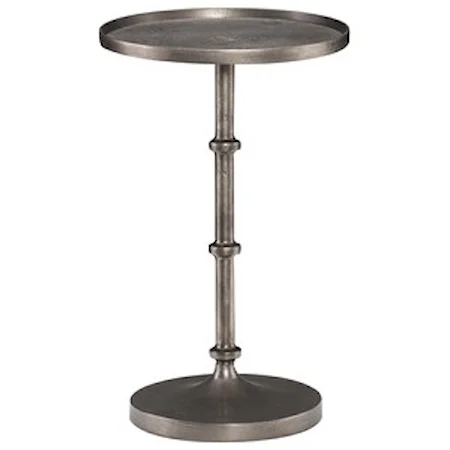 Round Cast Aluminum Pedestal Chairside Table